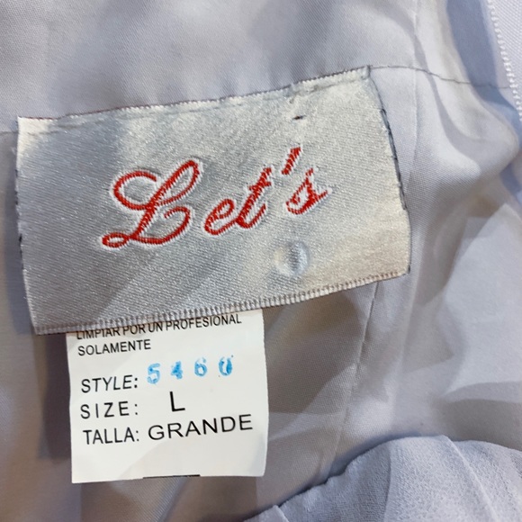 Grey Silver Strapless Long Bridesmaid Dress - Picture 8 of 8